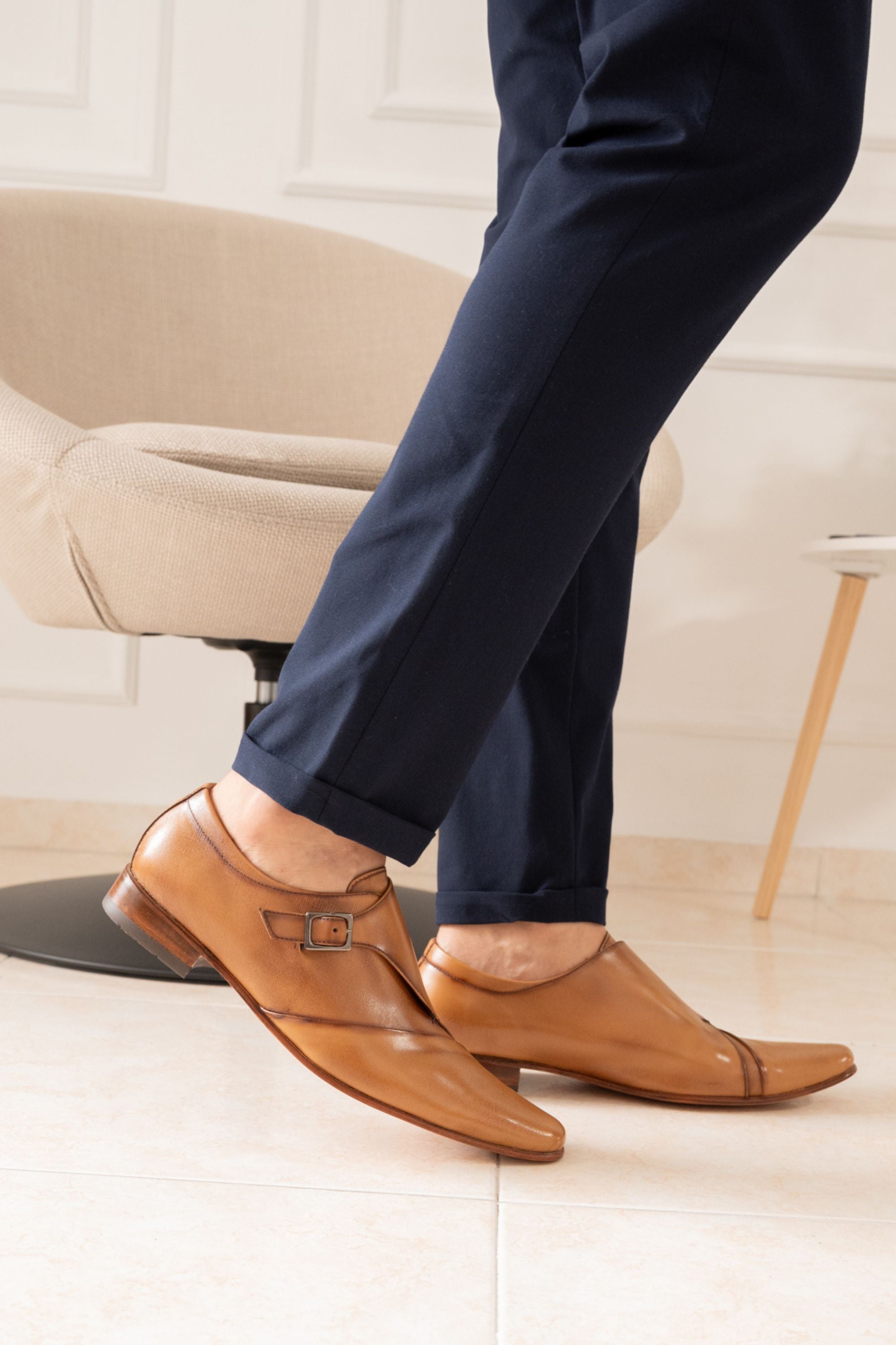 MEN’S ELEGANT SHOE IN HONEY LEATHER | REF: EMPOLEON 6070