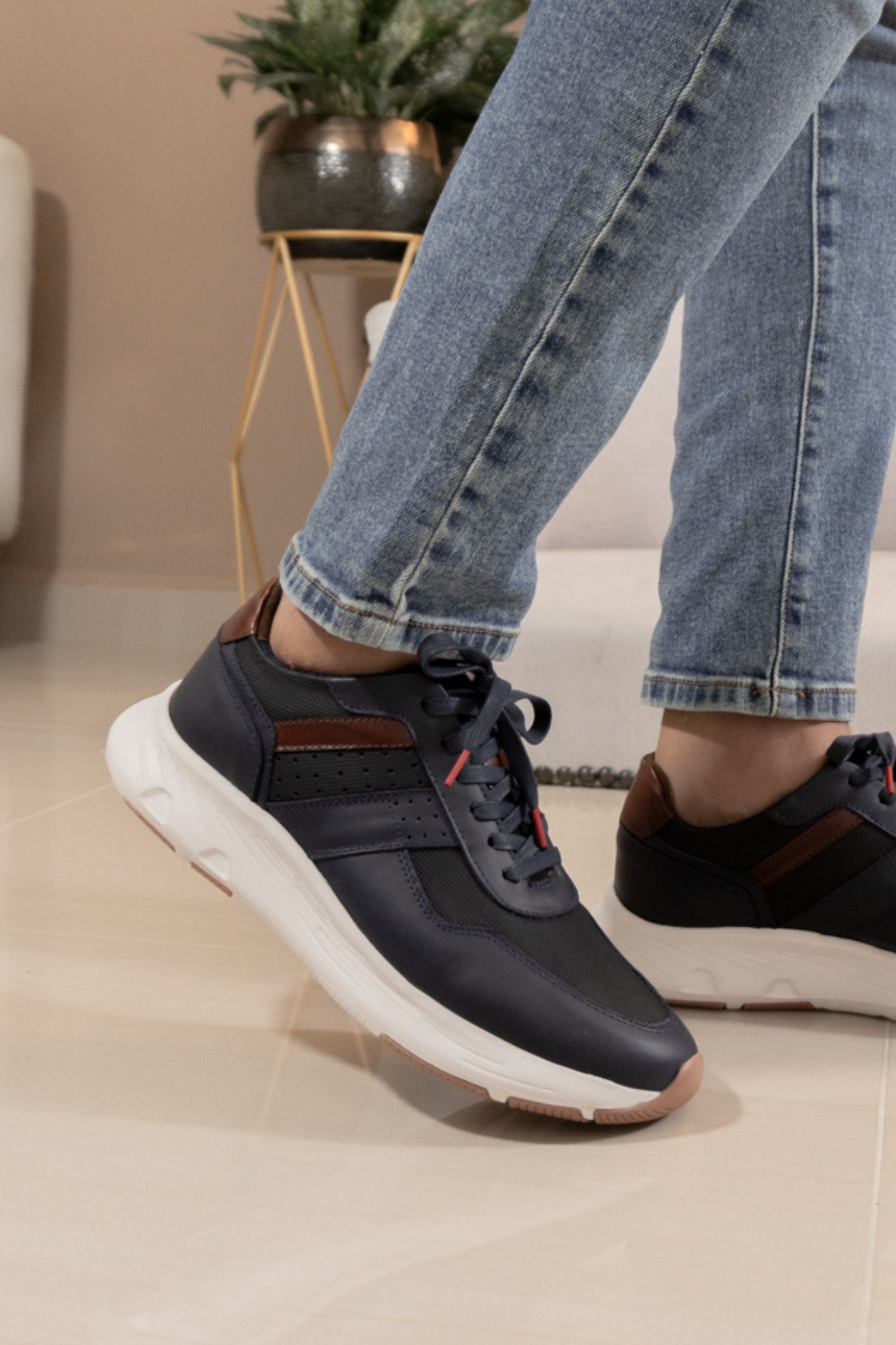TENIS EN CUERO AZUL | REF: JAMES 6311