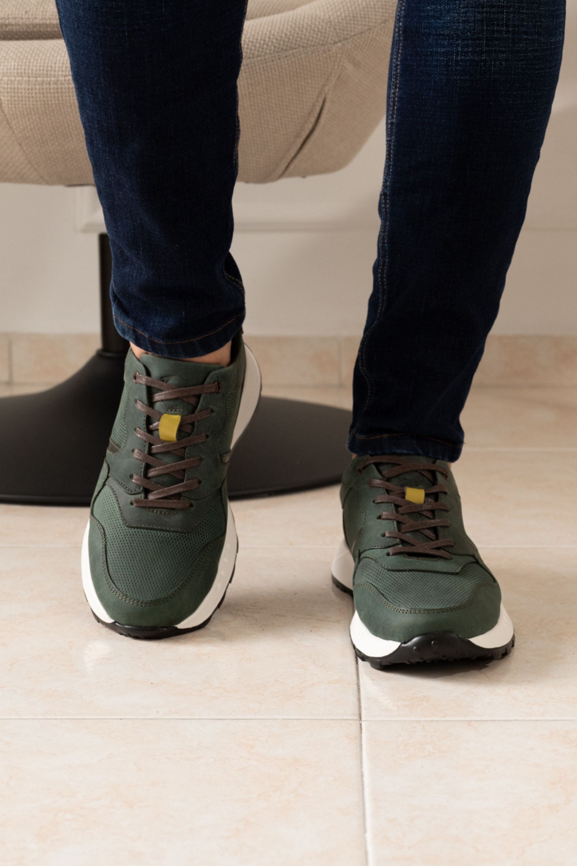 TENIS CUERO VERDE PARA HOMBRE REF: 3211 VENECIA