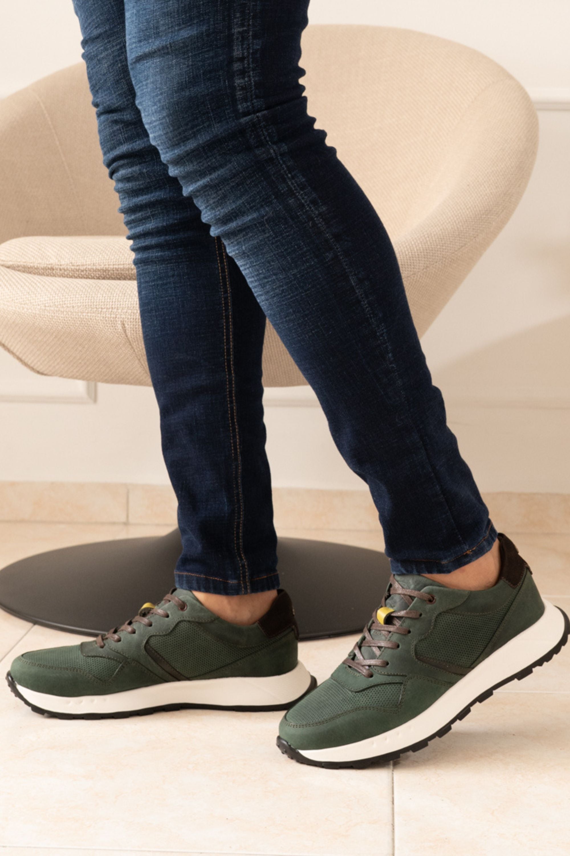 TENIS CUERO VERDE PARA HOMBRE REF: 3211 VENECIA