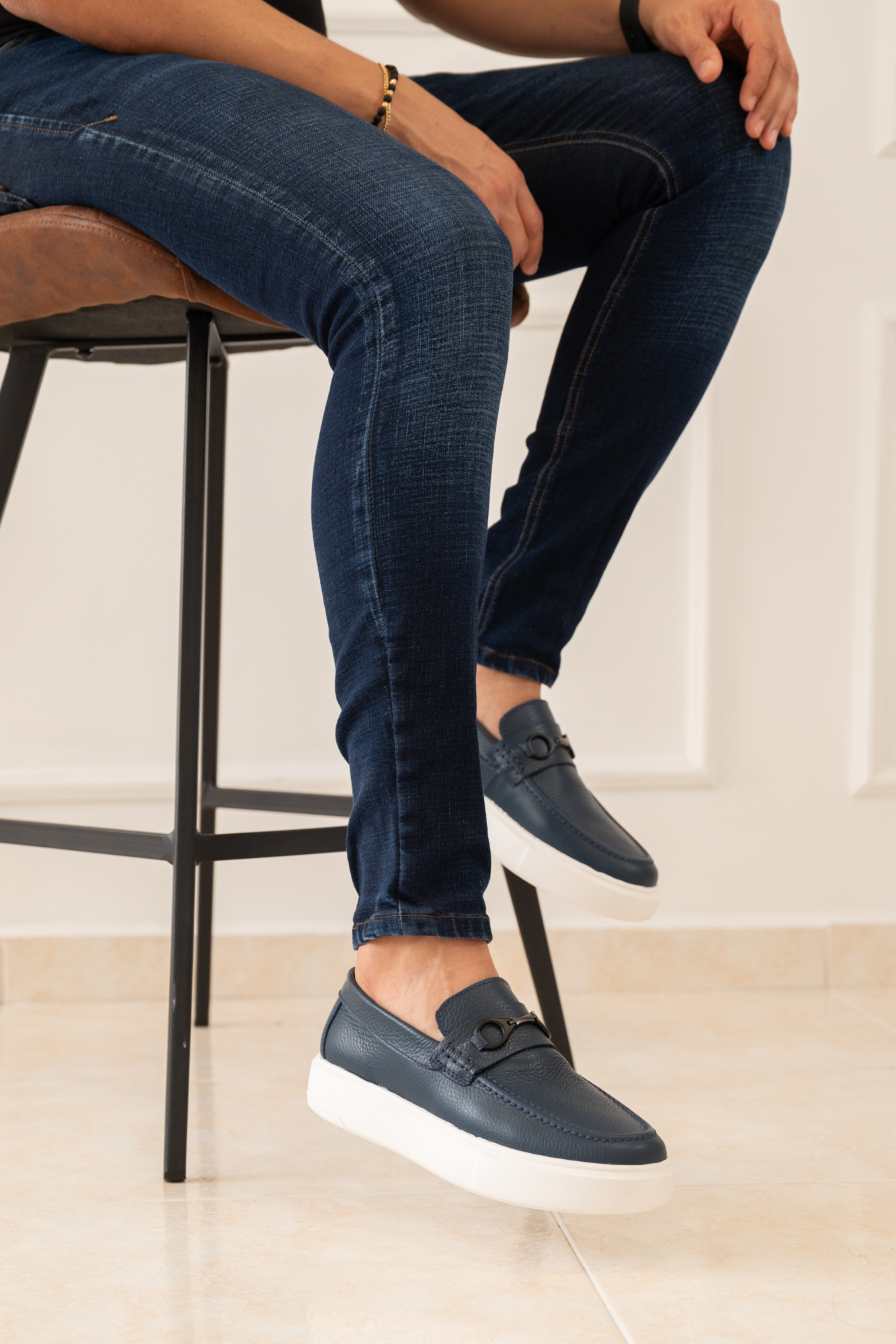 MEN’S LOAFERS IN BLUE LEATHER | REF: FLOTER BENEVENTO