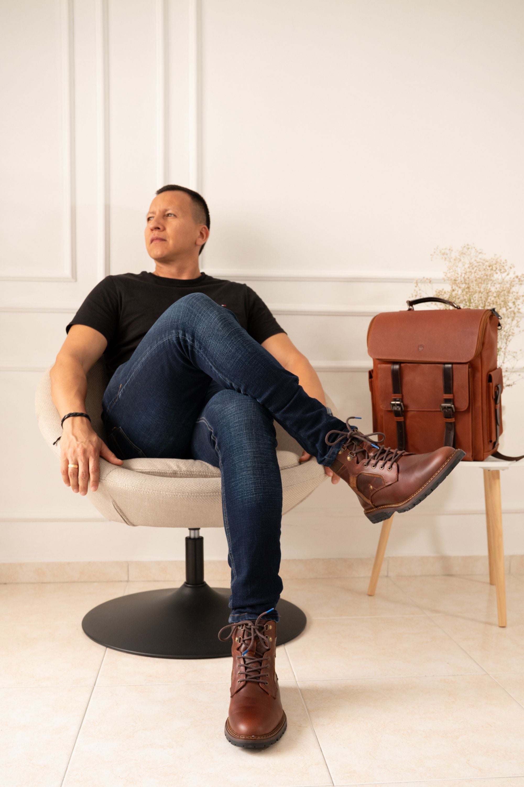 BOTAS LION EN CUERO CAFE PARA HOMBRE REF: CLCK 909