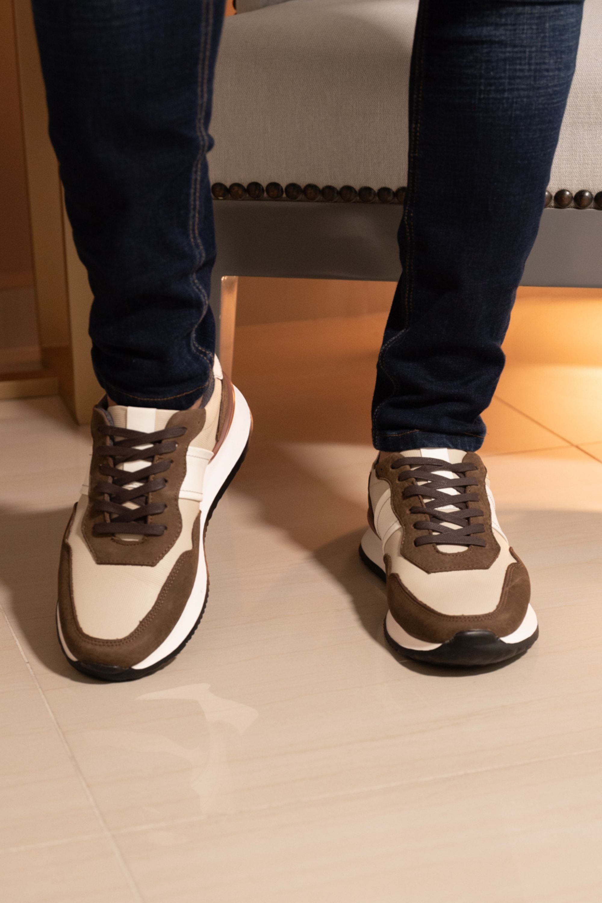 TENIS PARA HOMBRE EN CUERO CREMA REF: SIENA 6416