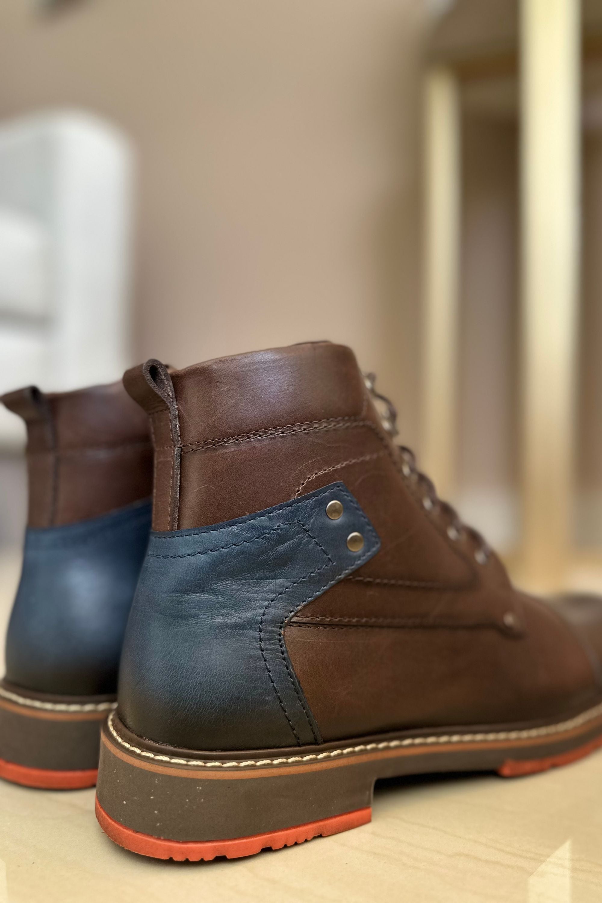 BOTAS PARA HOMBRE EN CUERO | SUNLAND CAFE X AZUL  REF:VALLE CAFE