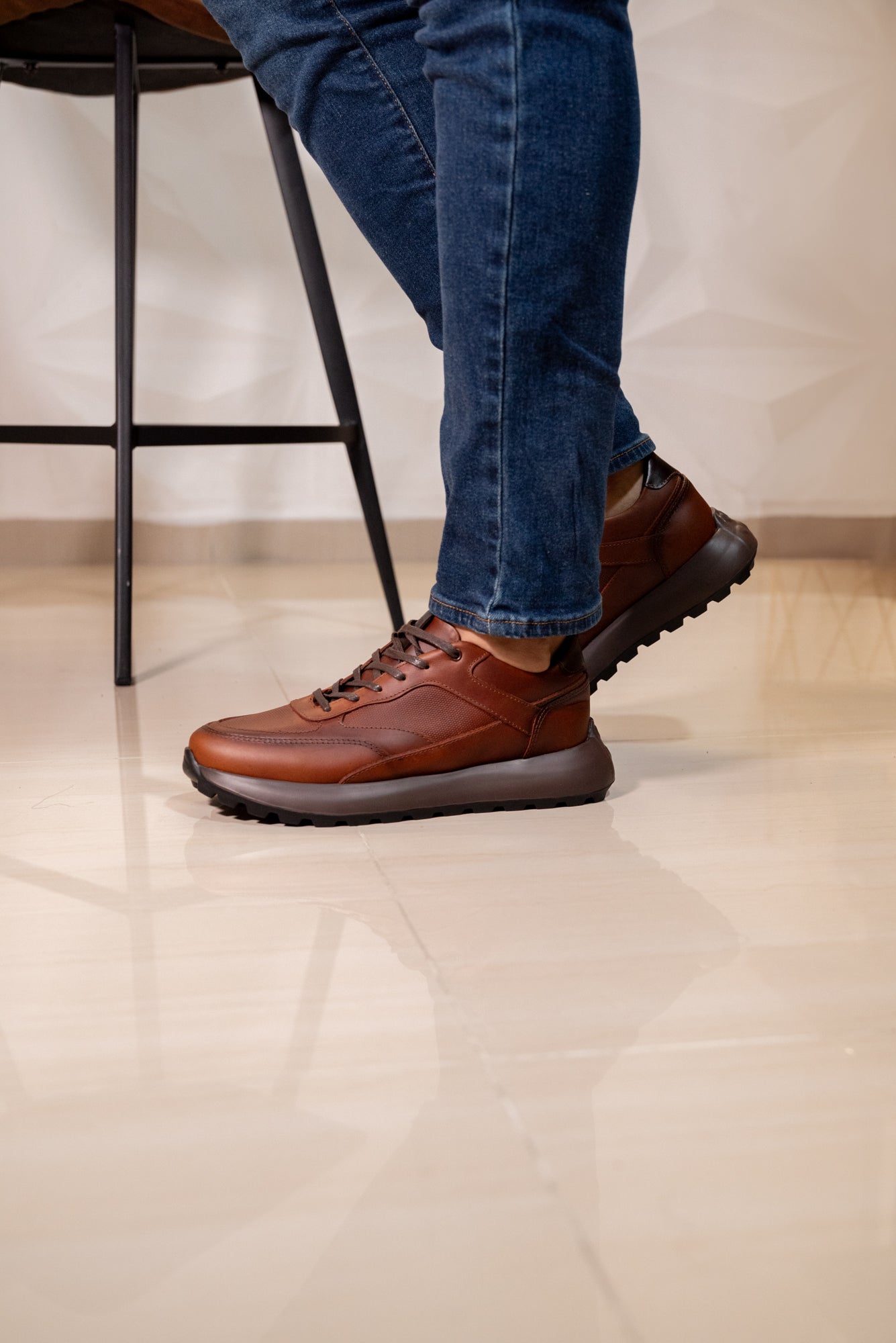 TENIS EN CUERO PARA HOMBRE COLOR COÑAC | REF: BRESCIA C 22
