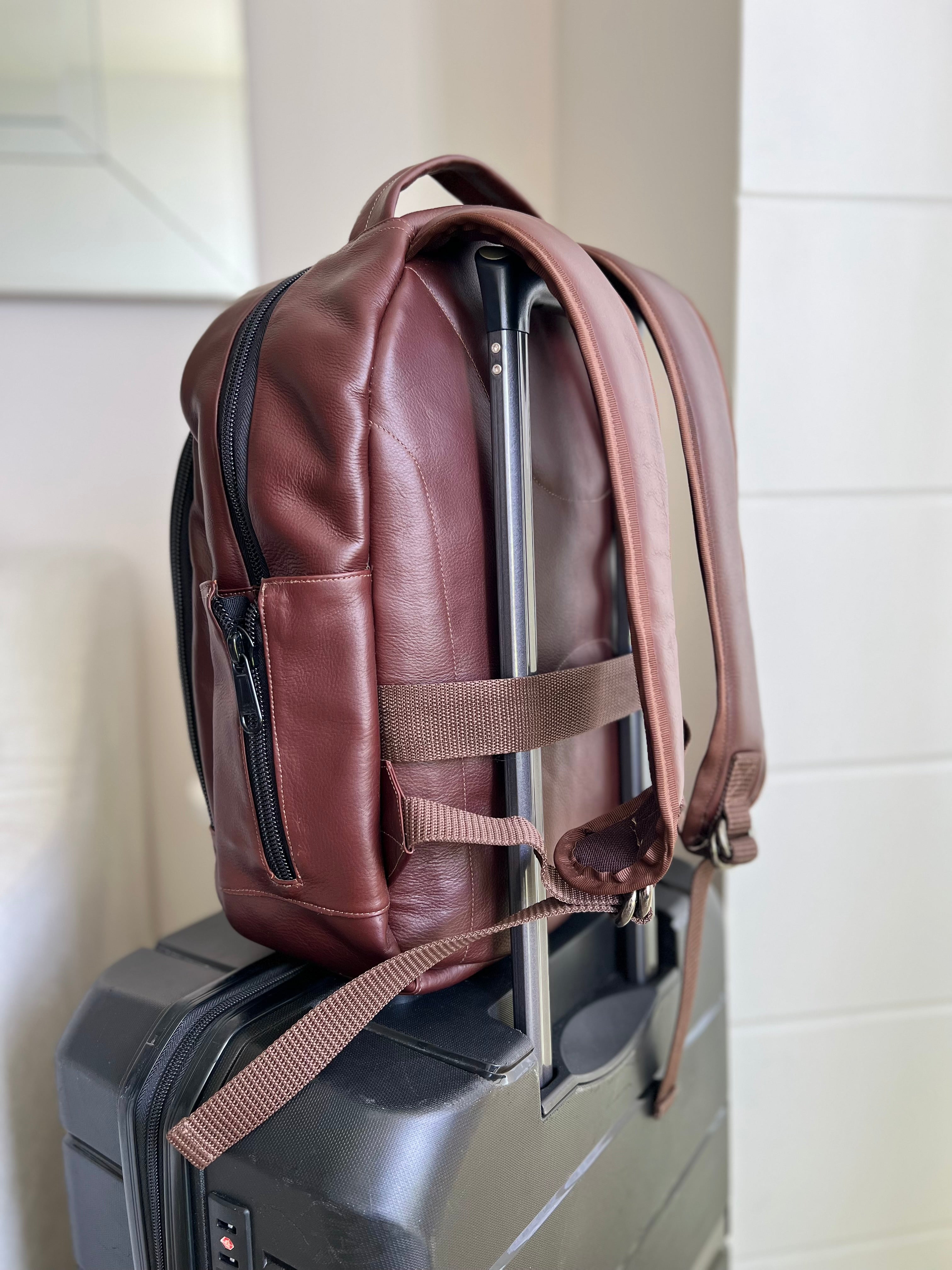 MIGUEL MULTIFUNCTIONAL BACKPACK IN BROWN LEATHER FOR MEN | LUXERO