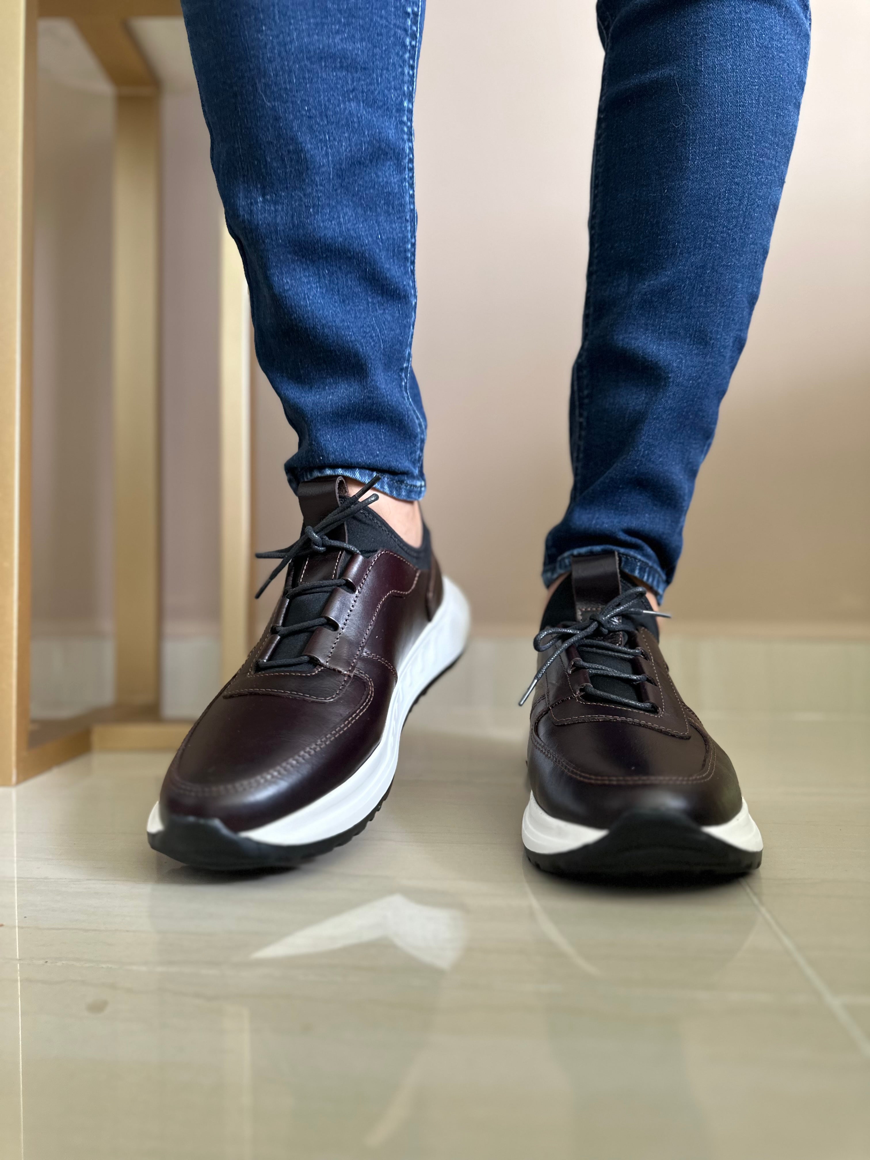 TENIS PARA HOMBRE EN CUERO MARRON | REF: DAVID 355