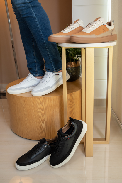 TENIS PARA HOMBRE EN CUERO MIEL REF: RAIN 2142