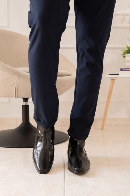 MEN’S ELEGANT ANKLE BOOT IN BLACK LEATHER | REF: TRIUMBI 6083