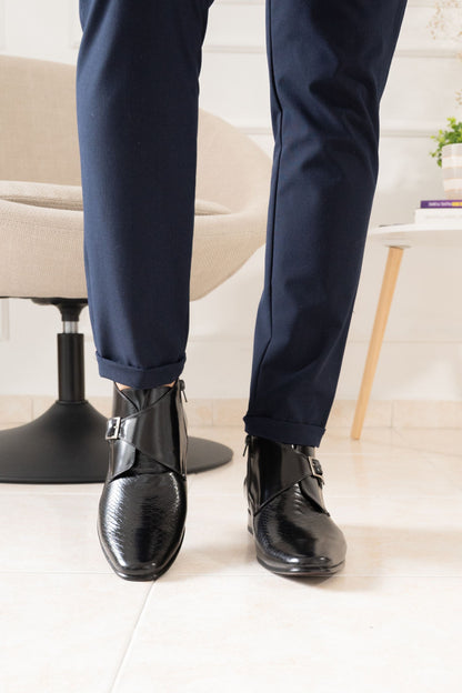 BOTIN ELEGANTE  NEGRO EN CUERO PARA HOMBRE REF: CORSAL 6093
