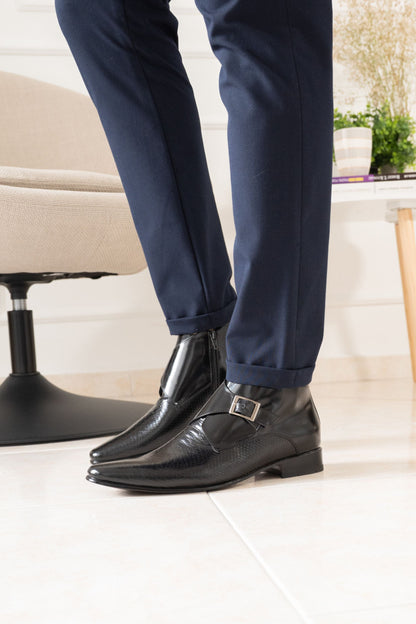 BOTIN ELEGANTE  NEGRO EN CUERO PARA HOMBRE REF: CORSAL 6093