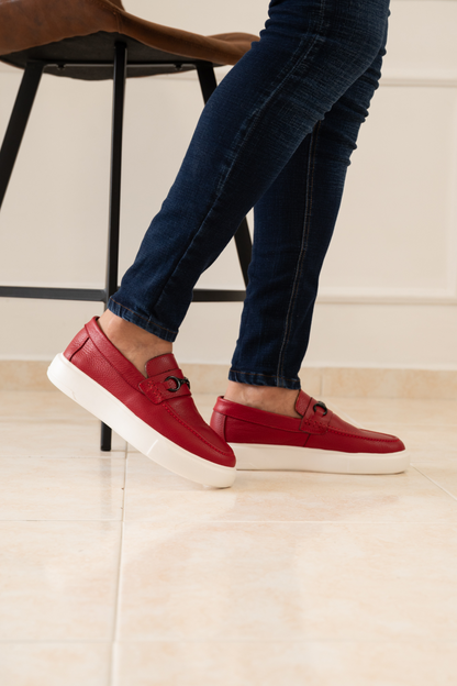 MEN’S LOAFERS IN RED LEATHER | REF: FLOTER BENEVENTO