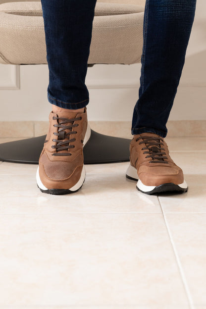 TENIS EN CUERO CREMA PARA HOMBRE REF: 3211 VENECIA