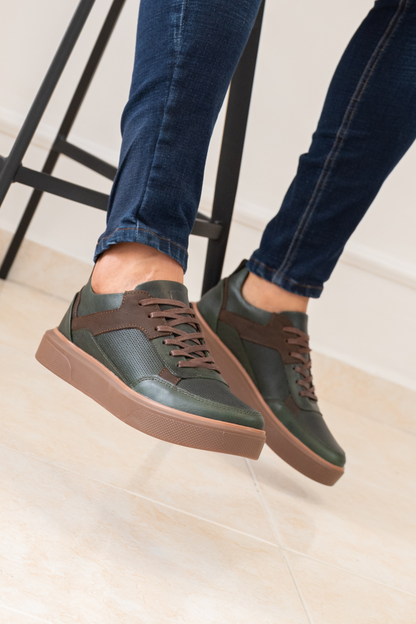 TENIS EN CUERO VERDE PARA HOMBRE REF: 3218 GEMS