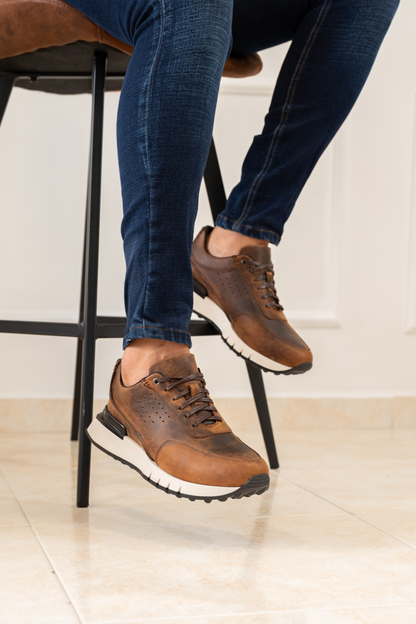 TENIS EN CUERO PARA HOMBRE COLOR HOJA SECA REF: BUGALA CLSS TRENTO