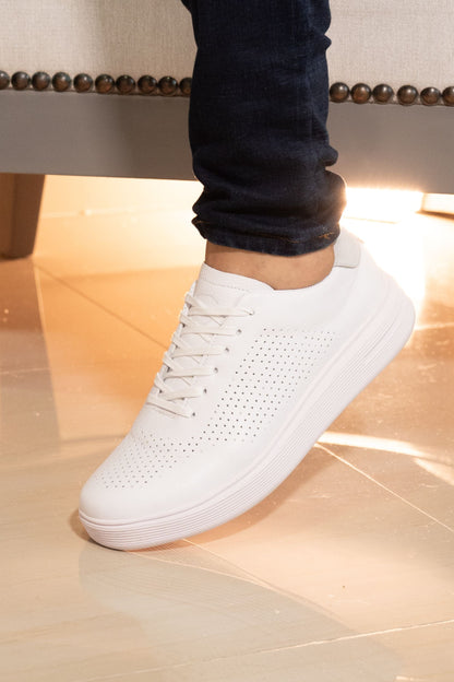 TENIS PARA HOMBRE EN CUERO BLANCO REF: LUCCA 3202