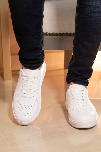 TENIS PARA HOMBRE EN CUERO BLANCO REF: LUCCA 3202