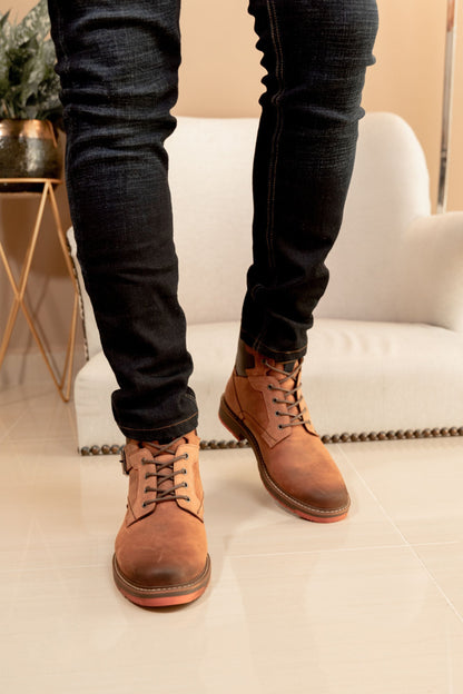 BOTAS PARA  HOMBRE EN CUERO  /DAVIDSON MIEL CLARO NOBUCK REF: SORA COÑAG
