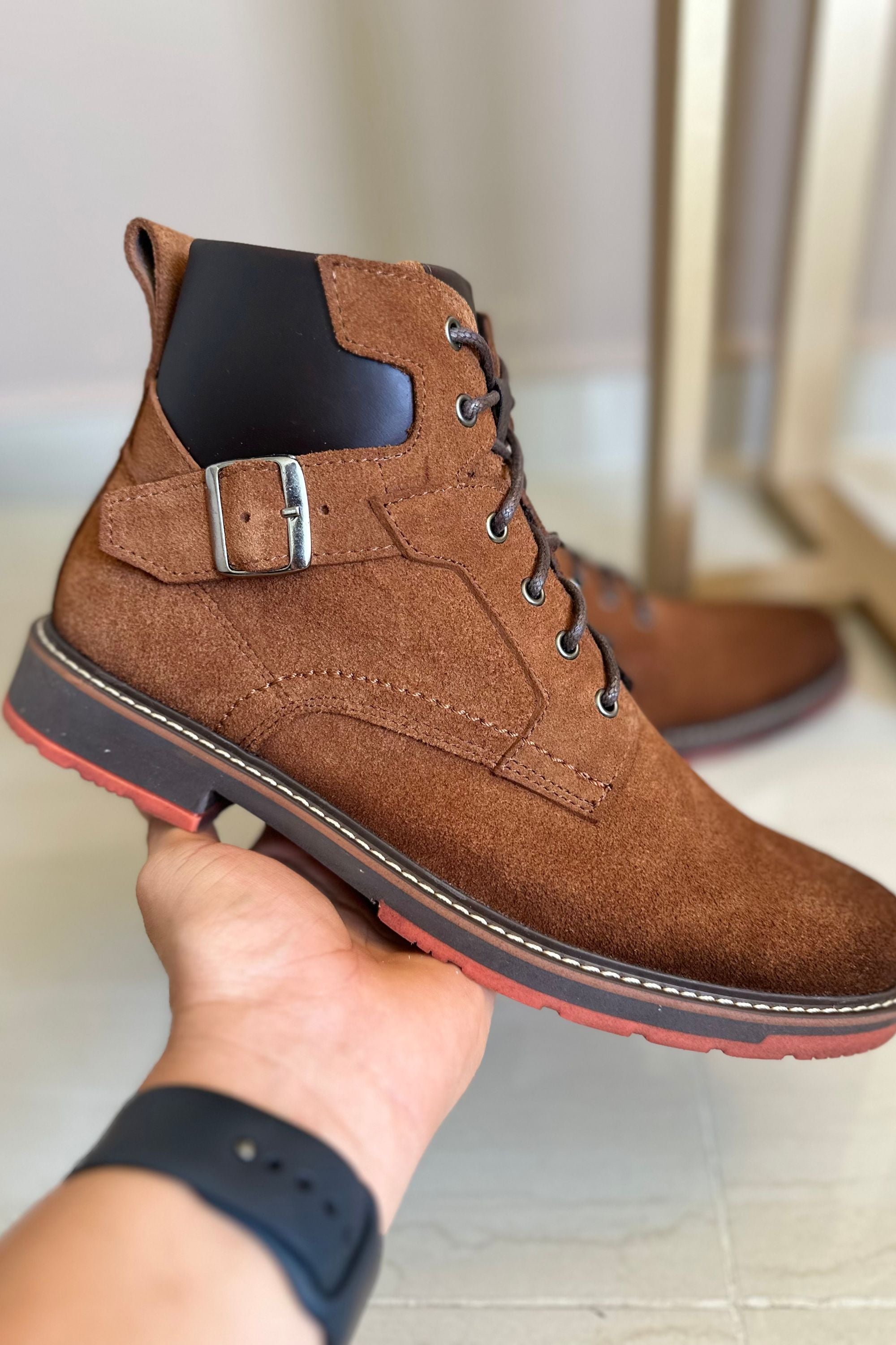 BOTAS PARA  HOMBRE EN CUERO CARNAZA  / DAVIDSON  MIEL FOGEADO REF: SORA MELCOCHA