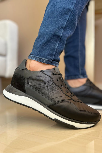 TENIS EN CUERO PARA HOMBRE COLOR NEGRO | REF: DUBLIN B99