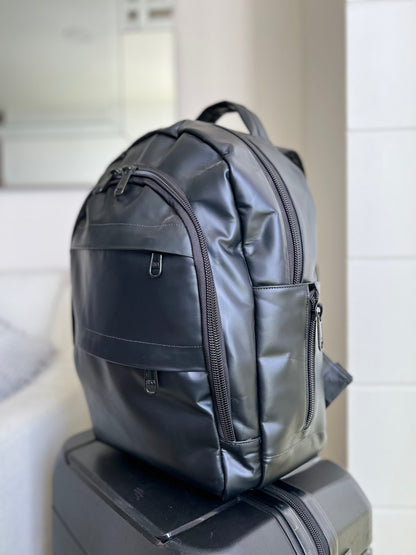 MIGUEL MULTIFUNCTIONAL BACKPACK IN BLACK LEATHER FOR MEN | LUXERO